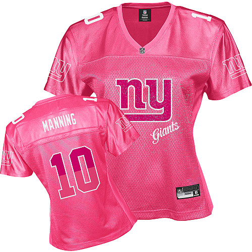 Giants #10 Eli Manning Pink 2011 Women's Fem Fan Stitched NFL Jersey - Click Image to Close